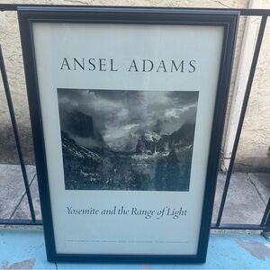 Ansel Adams Yosemite and the Range of Light 1981 Framed Poster 30x27 Vintage